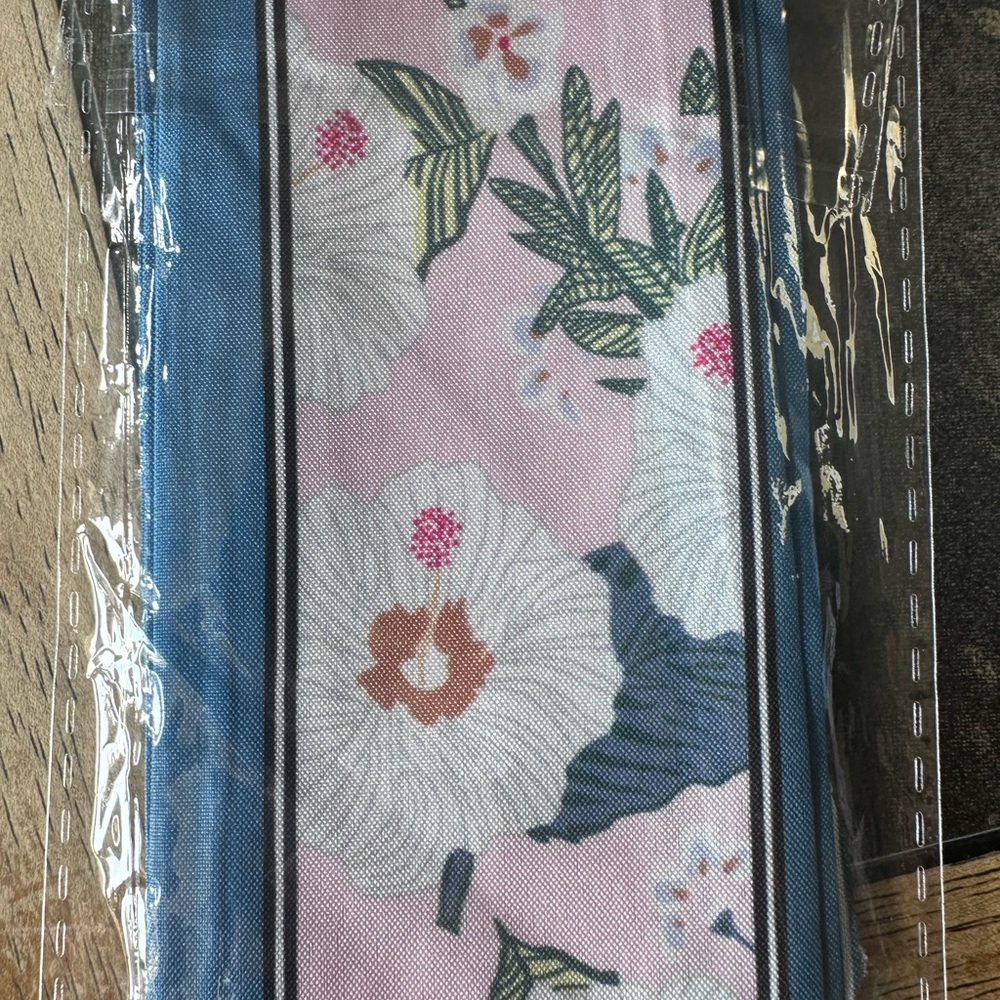 Floral Pink and Blue  bag Scarf nip